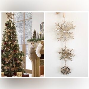 NWT Pottery Barn Gold Snowflake Ornament